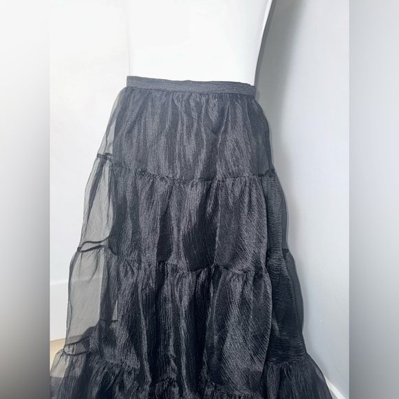 Staud Dragon Ruffle Tulle Skirt in Black - Picture 5 of 10